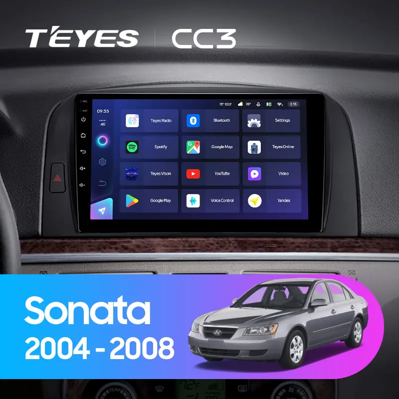 TEYES CC3 Штатная магнитола For Хендай Соната NF Hyundai Sonata 2004 - 2008 до 8-ЯДЕР 6 + 128ГБ 27EQ DSP