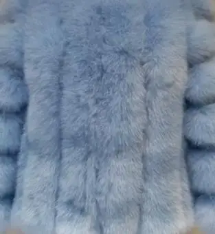 S-4XL размера плюс зимняя новая модная брендовая куртка из искусственного лисьего меха женская теплая куртка стеганая Толстая Шуба из искусственного меха w1768 - Цвет: sky blue