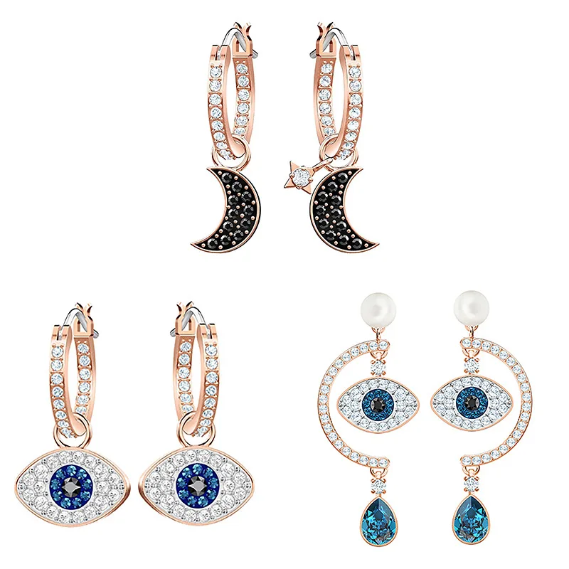 

evil eyes Crystal Earrings Stud Earrings sterling silver earrings Women