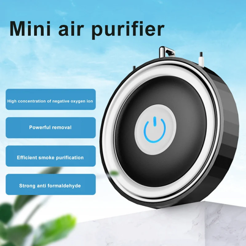 

HOT Portable Air Purifier Household Purifier Eliminates Smoke Dust Pollen with Necklace Chain and USB Cable Fast Delivery