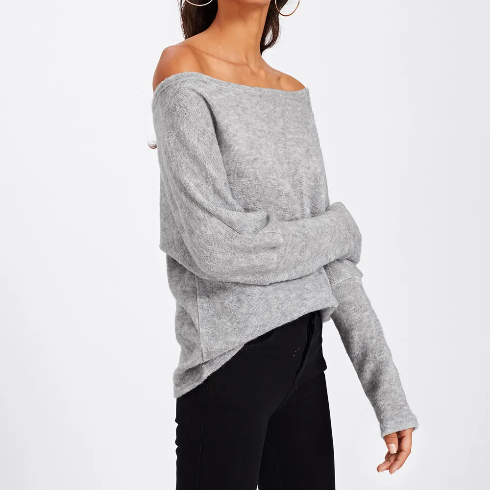 Кашемир для женщин плюс размер женский длинный рукав трикотаж джемпер длинное