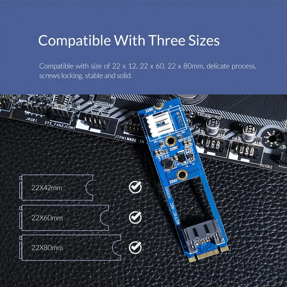 Адаптер ORICO SATA 7PIN на M.2 NGFF с адаптером SSD адаптер для 2242 2260 3 |