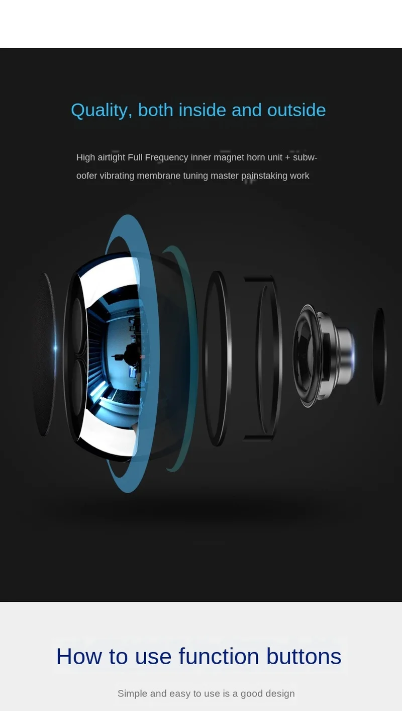 

Wireless Portable Bluetooth Speaker Outdoor Speaker Card Mini Speaker Portable Subwoofer