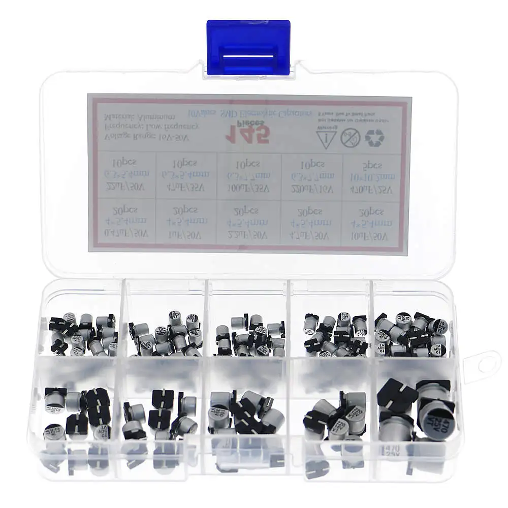 145 шт. 10 значений SMD 0 47 до 470 мкФ 16V алюминиевая крышка 25В 35В с алюминиевой крышкой