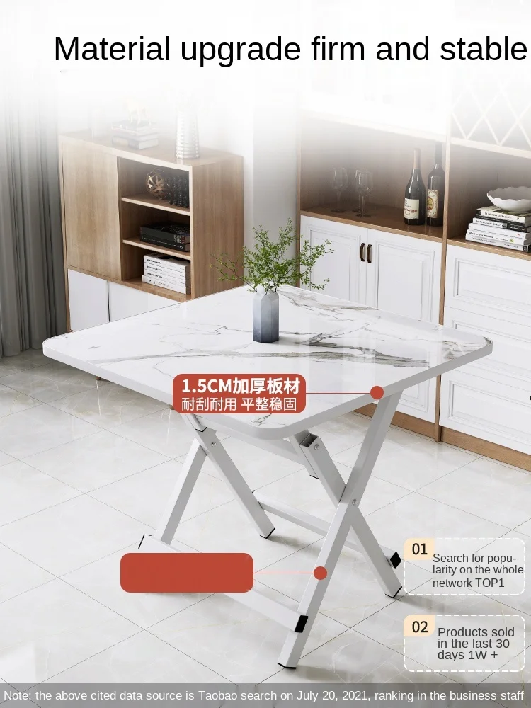 

FQ Folding Table Dining Table Household Portable Stall Square Small Table