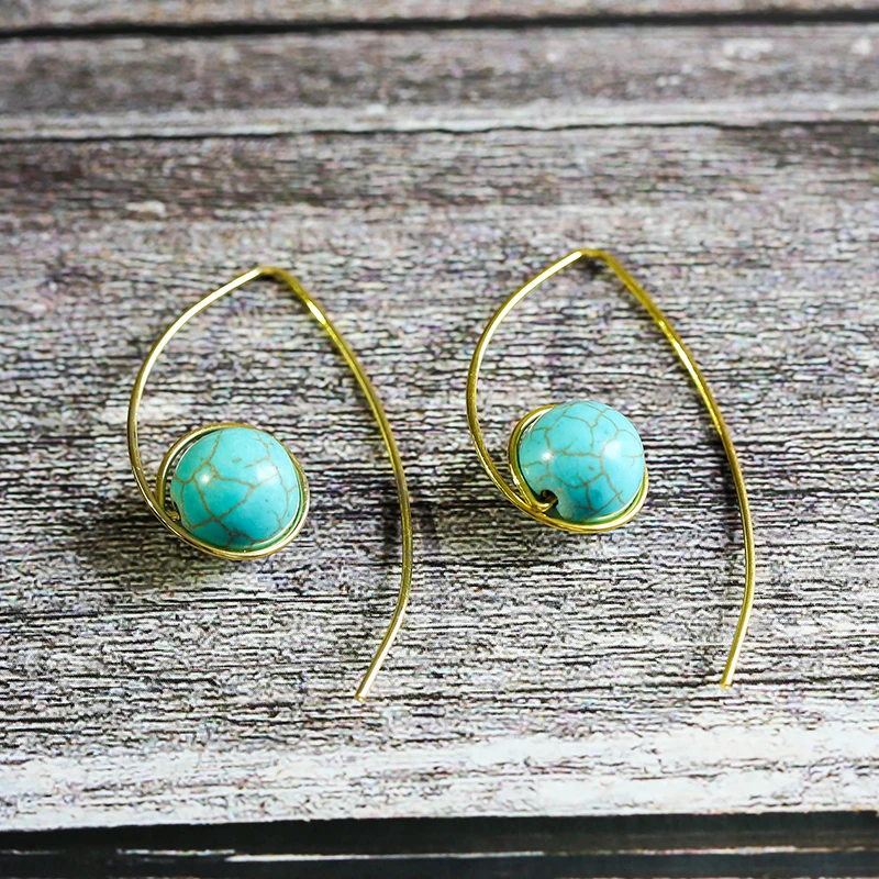 

Fashion Round Green Crochet Earrings Trendy 2020 Gift Simple Cute Earrings For Women Hook Boho Indian Jewelry Wholesale D311