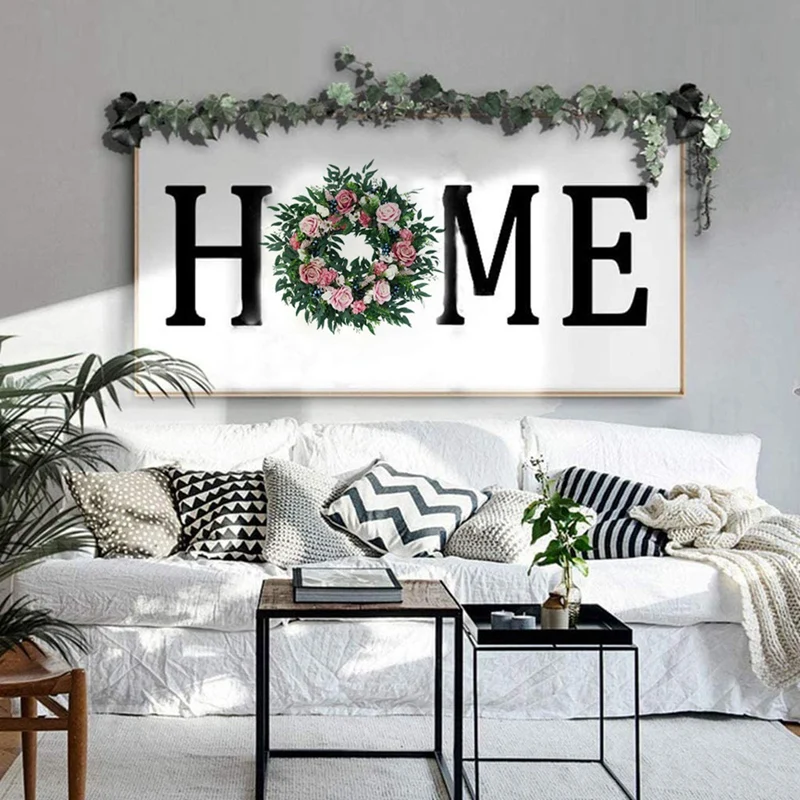 

Artificial Rose Flower Wreath with Blueberry Fruit for Front Door Farmhouse Wall Window Wedding Party Garden Home Decor