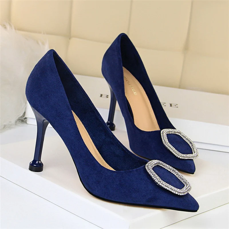 2020 весенние элегантные женские туфли-лодочки на высоком каблуке с кристаллами