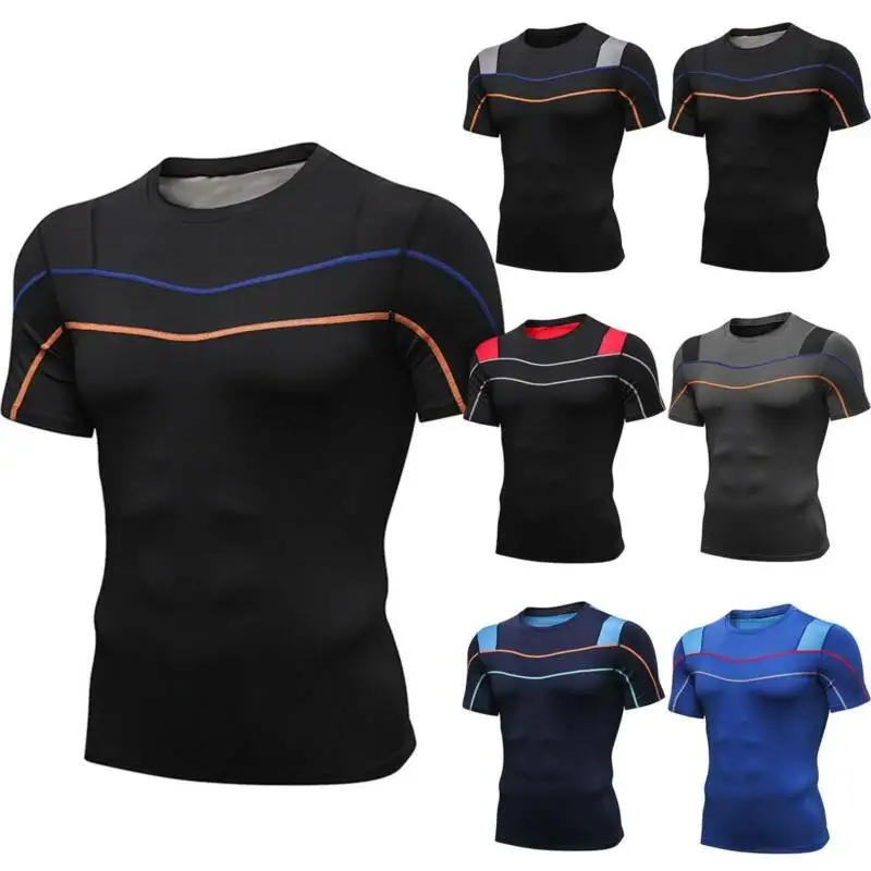 

Men's Armour Compression Under Skin Base Tight Layer Tops Gym Athletic T-Shirts