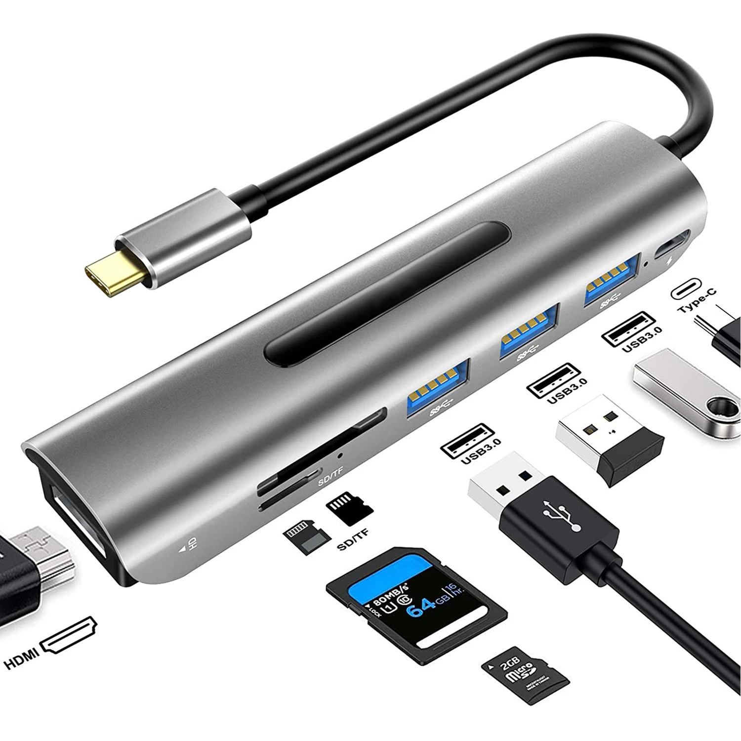 

USB-, 7 1 USB C 4K HDMI 100 , 3 USB, SD/TF MacBook/Pro/Air/iMa
