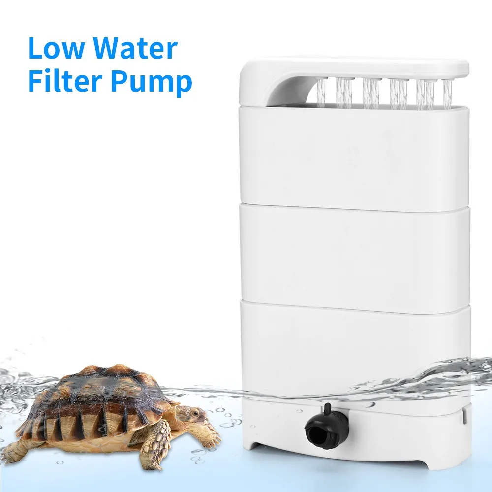 

Aquarium Low Water Level Filter For Turtle Shallow Water Waterfall Fish Tank Filter Small Silent Water Purification Filter Pump