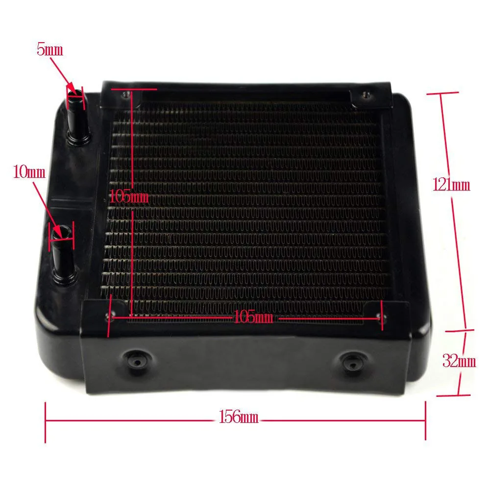 

18 Pipe Aluminum Heat Exchanger Radiator For PC CPU CO2 Laser Water Cool System Computer 120mm