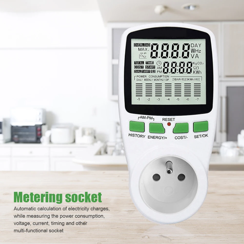 Цифровой измеритель электроэнергии анализатор напряжения и мощности с ЖК