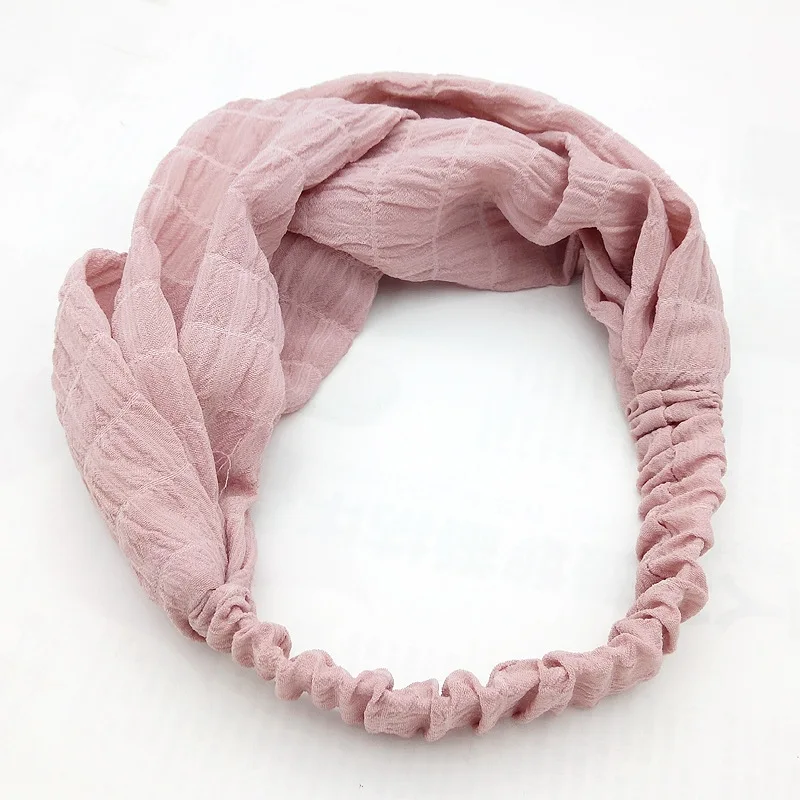 Повязка на голову женская однотонная с принтом модный бандан перехлёстом в