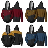 movie star discovery cosplay zipper hoodies universe trek coat 3d print unisex jacket sweatshirt plus size s 5xl