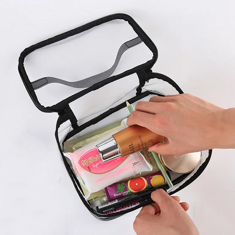 Серебристая Водонепроницаемая косметичка из ПВХ чехол для косметики Женская