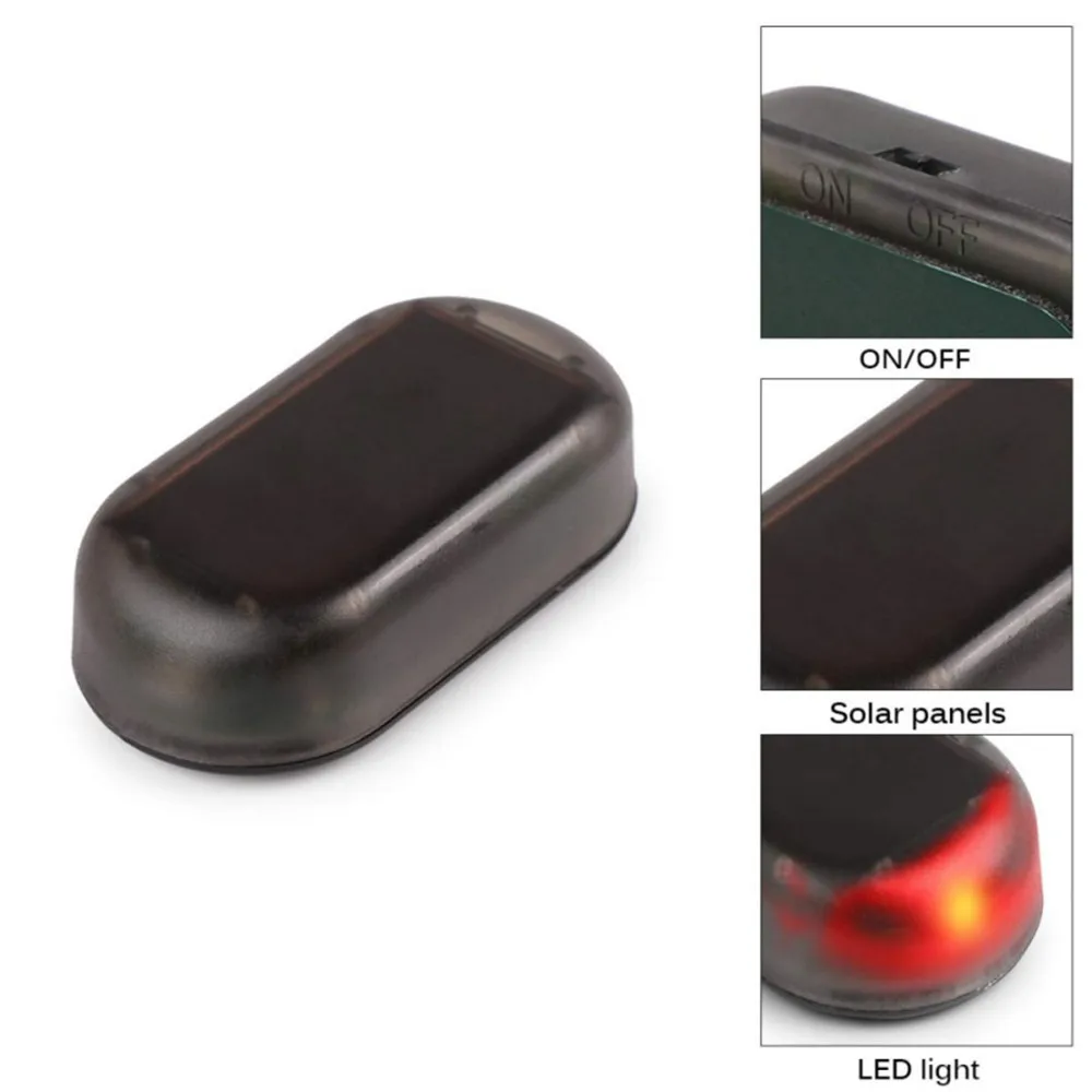

1Pc Universal Car Fake Solar Power Lamp Security System Warning Theft Flash Blinking Anti-Theft Caution LED Light