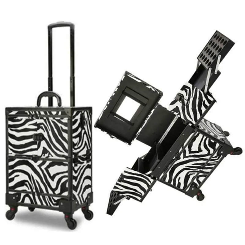 Косметический багаж с колесами Подвижный чехол для костюма макияжа коробка