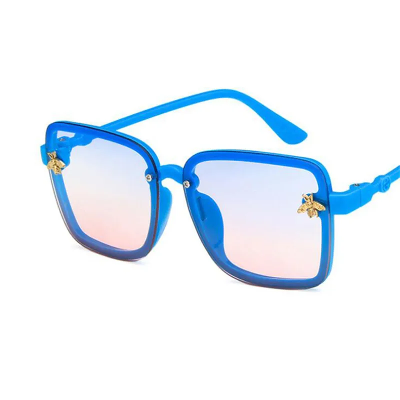 

New Bees Square Sunglasses Kids Child Eyewear Shades oculos Color Lens Boys Girls Sun Glasses Children gafas de sol UV400