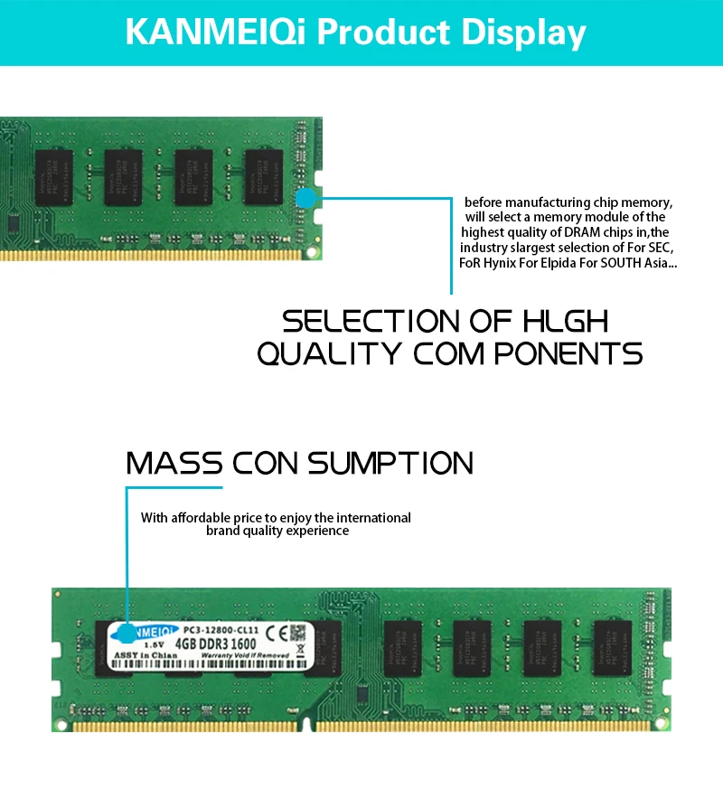 KANMEIQi DDR3 2G 4G 8G 1333MHZ 1600/1866mhz настольная оперативная Память память с радиатором 240pin 1,5 v DIMM Новинка