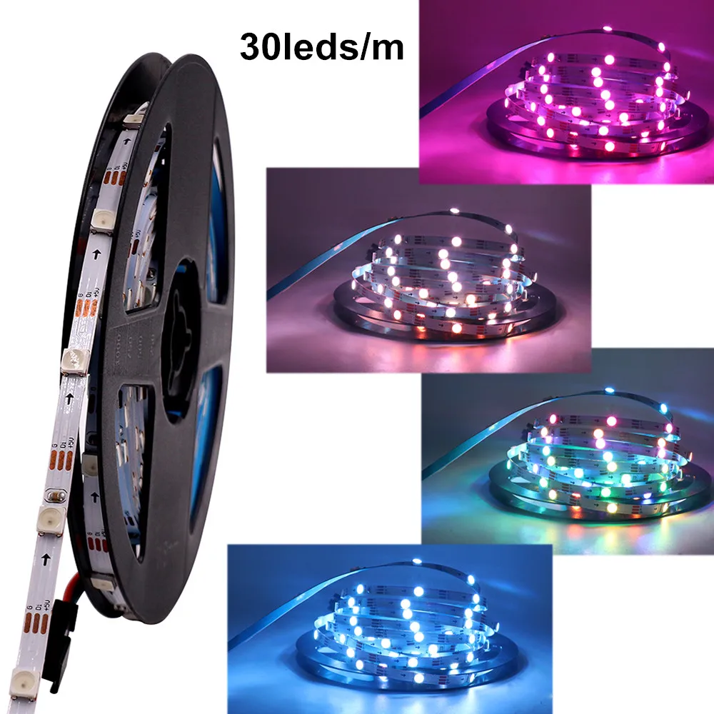 Светодиодная лента WS2812B 5 в постоянного тока ширина мм 60 светодиодов/м 30 гибкая LED