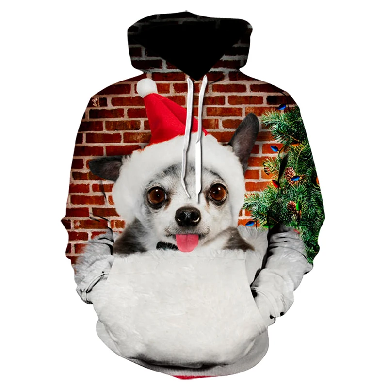 Осень и зима 2020 Мужская 3D креативная Рождественская Милая модная толстовка с