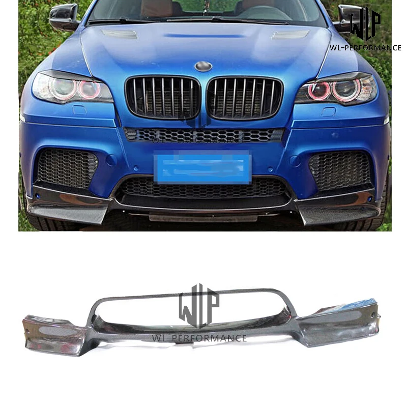 Высококачественная губа переднего бампера из углеродного волокна E71 X6 для BMW M