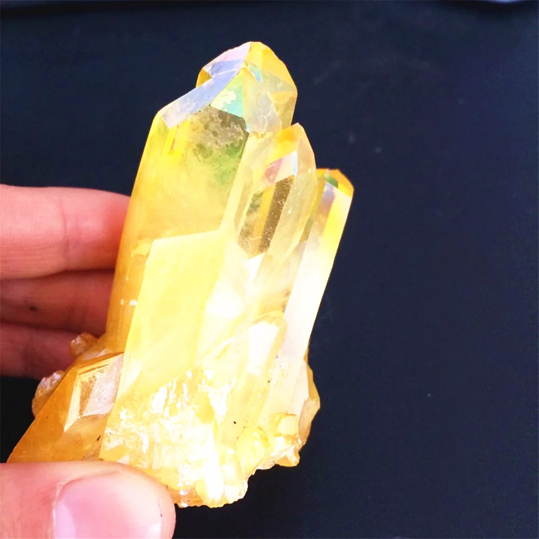80-100g Beautiful Yellow Aura Quartz Crystal Natural Cluster Specimen Rough Stones And Minerals Healing Chakra Home Decor | Дом и сад