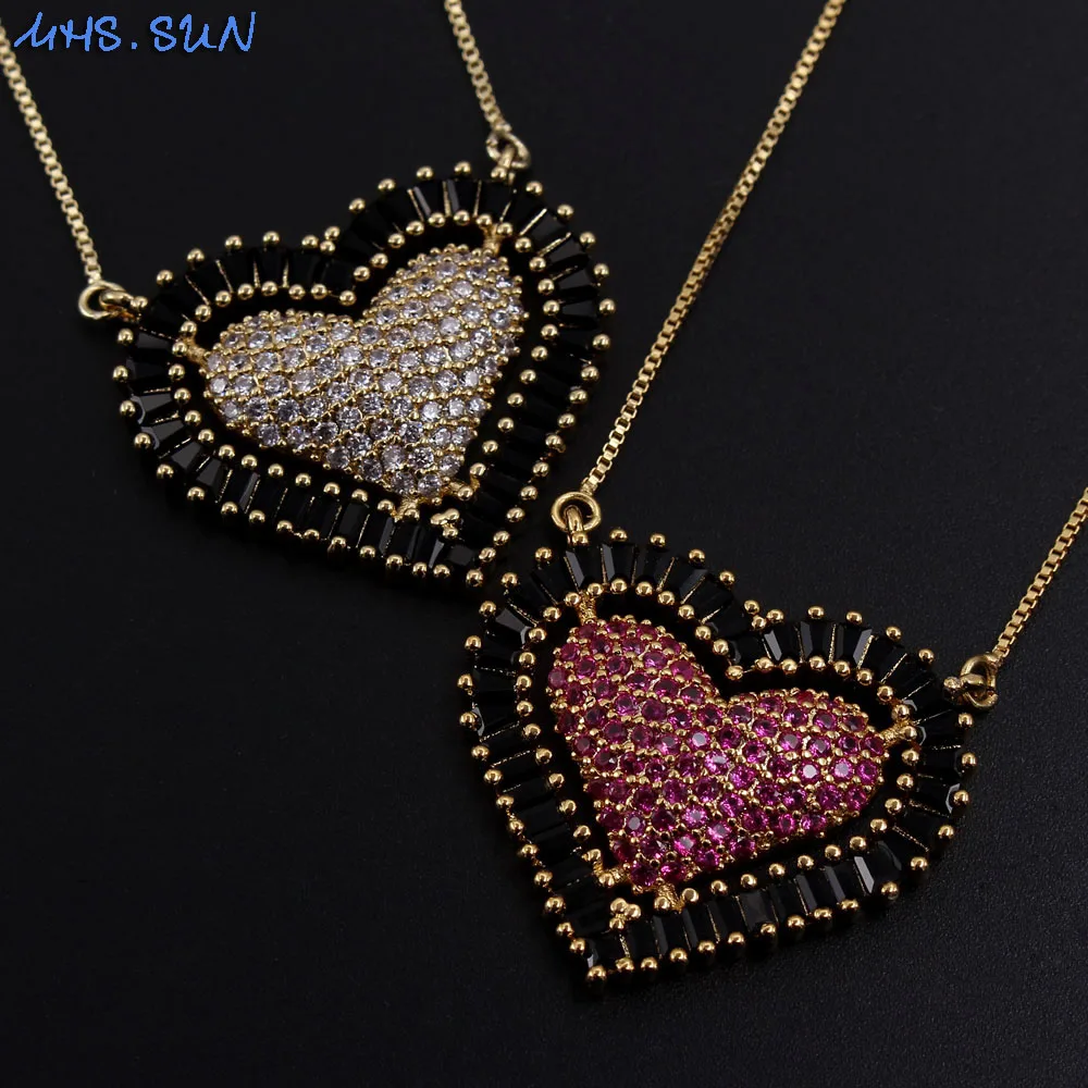 Женское колье с подвеской в виде сердца фианитом | Украшения и аксессуары