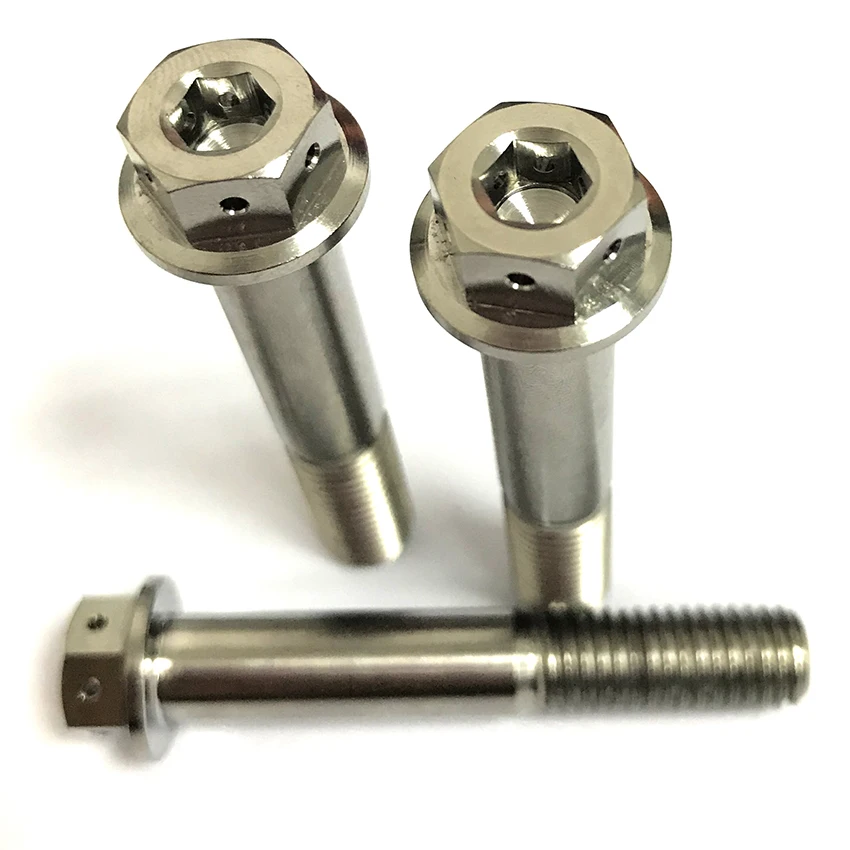 

2 PCS M10 x 60 Titanium Flange Hex Head Bolt Motorcycle Car Modification
