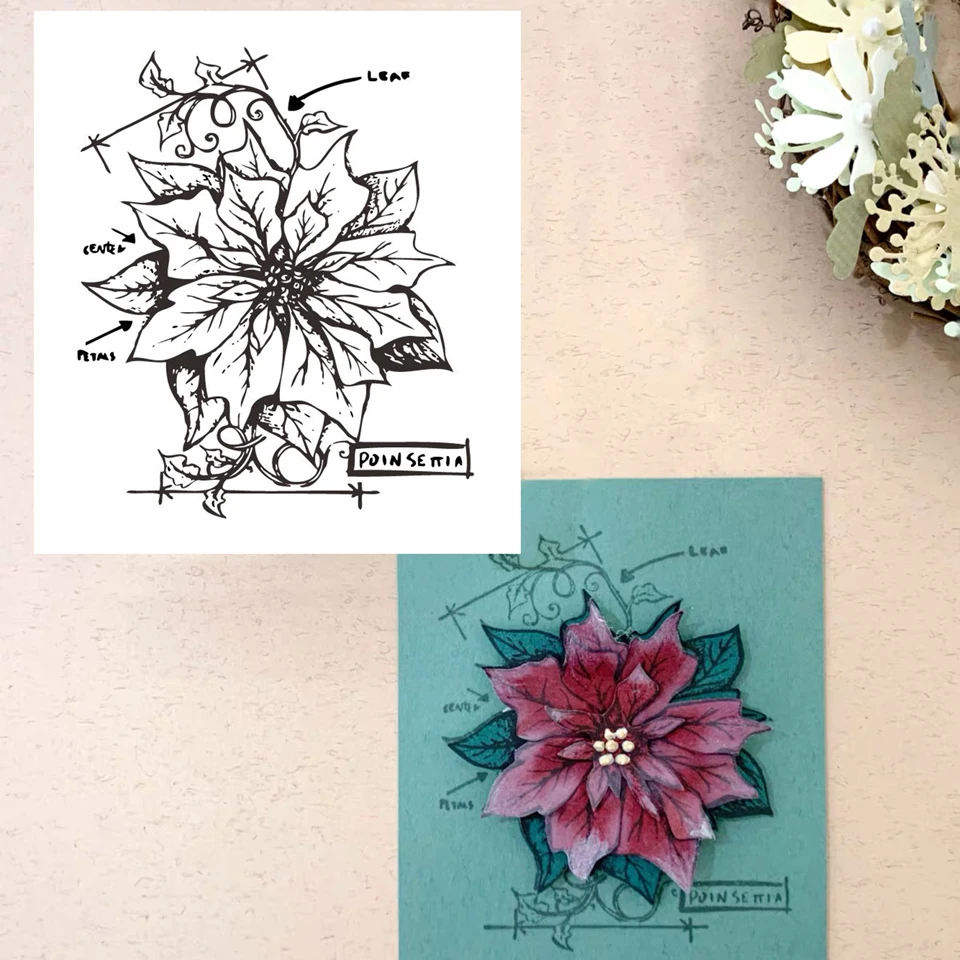 Букеты с цветами прозрачные штампы для рукоделия скрапбукинга принадлежности