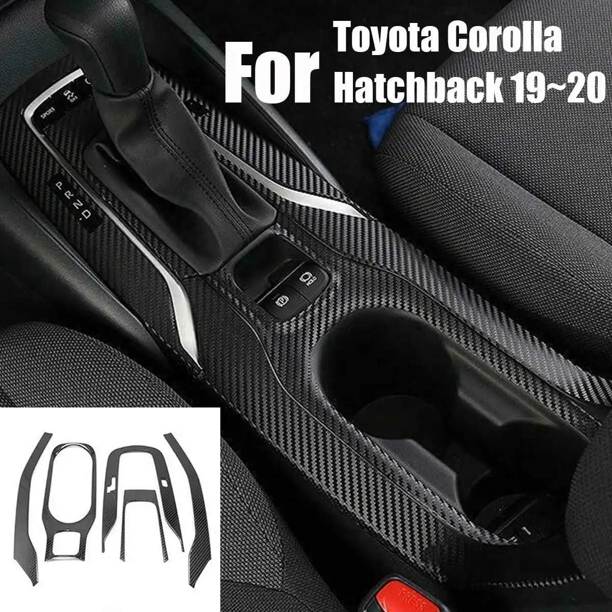 5 шт. внутренняя отделка из углеродного волокна панель с держателем для стакана