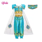 Жасминовое платье принцессы для девочек, Детский костюм Аладдин, Жасмин Детская одежда в арабском стиле праздничная одежда на Рождество и день рождения для детей возрастом от 2 до 10 лет