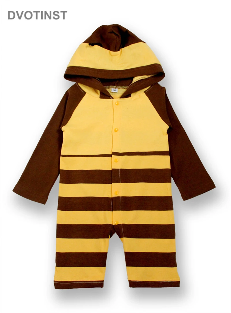 

Dvotinst Baby Clothes Full Sleeve Hooded Cute Animals Bee Cow Romper Outfits Kids Infant Toddler Jumpsuit Cosplay Costume Unisex
