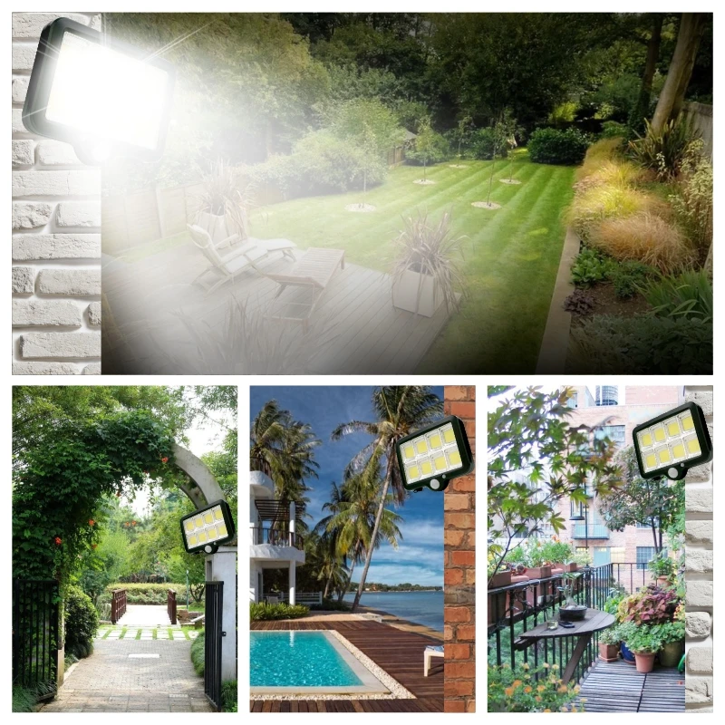 

LED Solar Outdoor Light Motion Sensor Flood Light IP65 Waterproof Garden Decoration Garage Patio Light 3 Modes Solar Wall Lamp