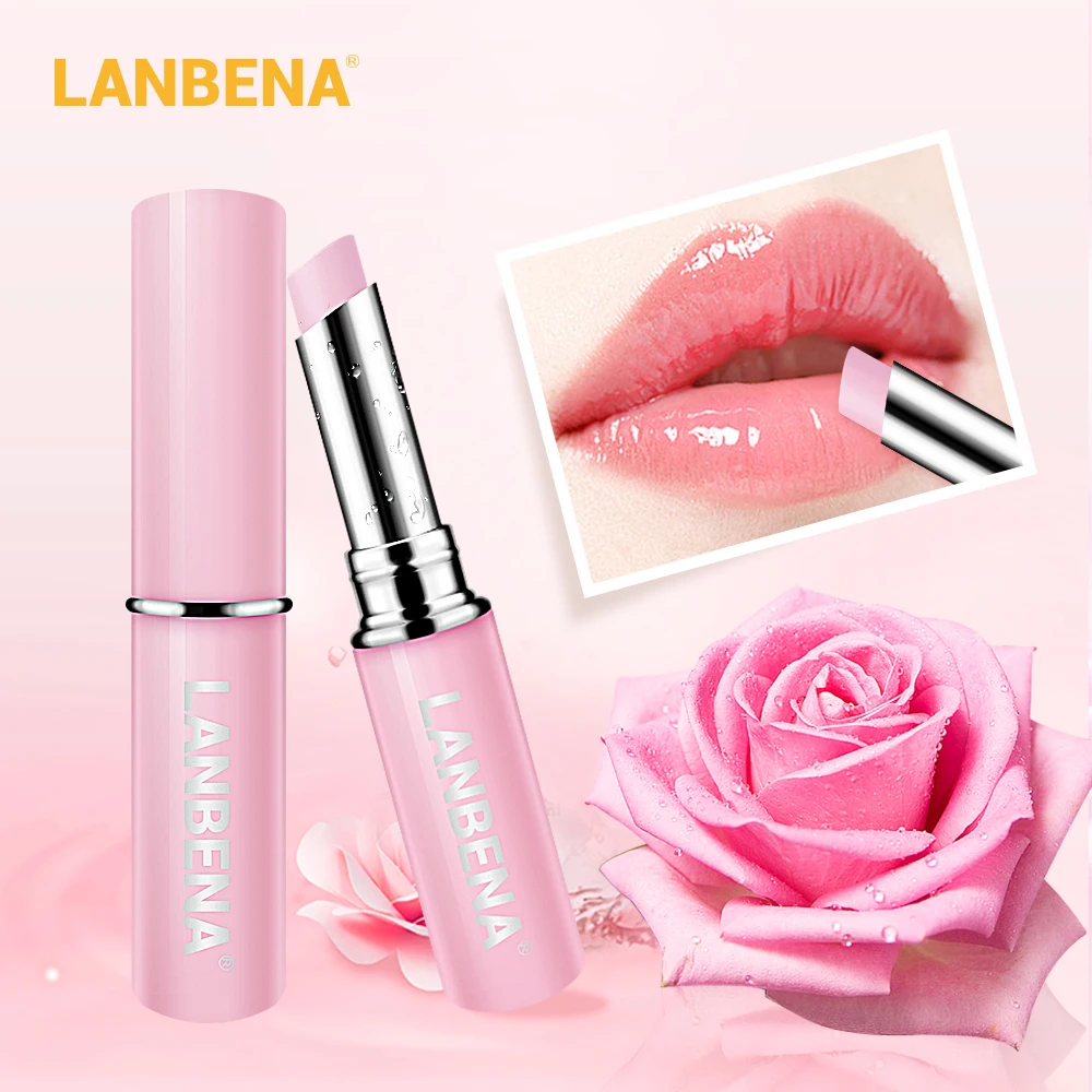 

LANBENA Rose Lip Balm Natural Extract Fade Lip Lines Long-lasting Nourishing Lip Plumper Relieve Dryness Lip Care Daily Use