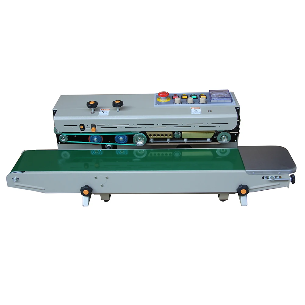 

FR-1000 Continuous Band Sealer Plastic Bag Sealing Machine with Solid-ink Printing