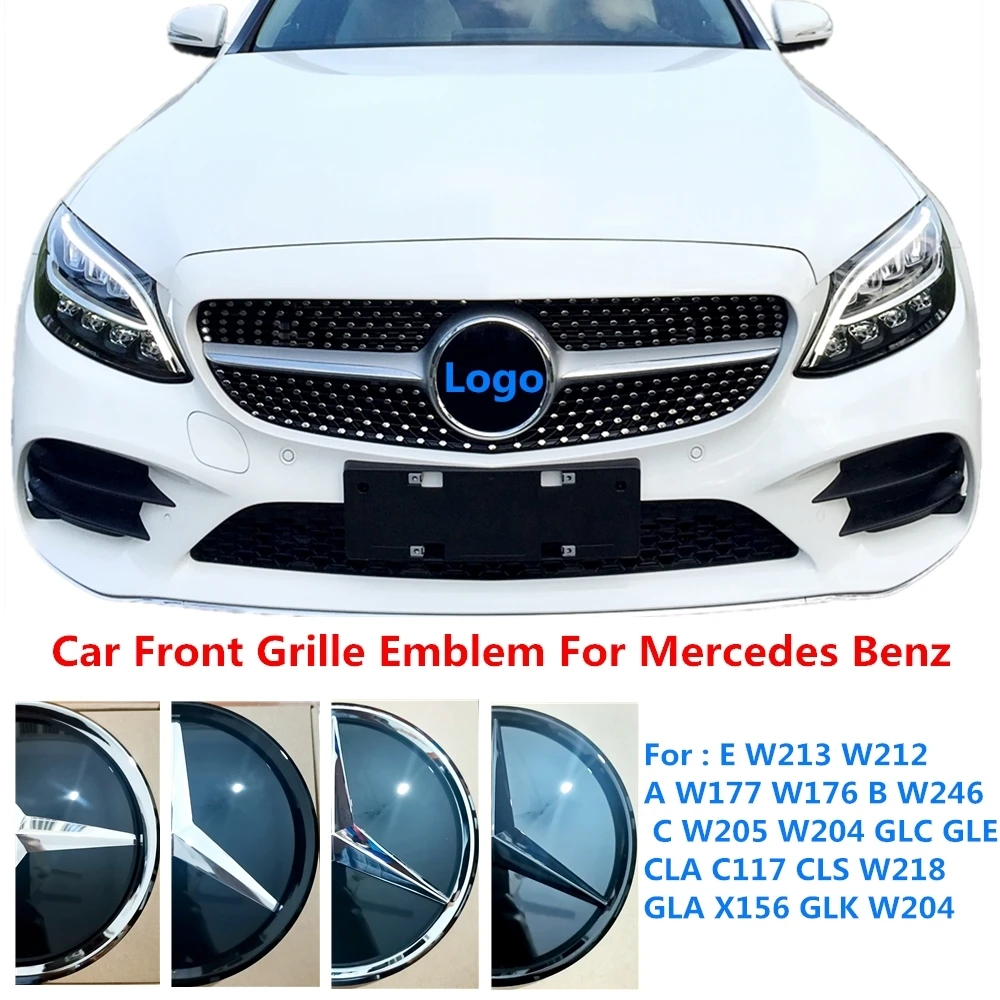 Передняя Эмблема для Mercedes Benz A B C E Class W213 W205 W177 W176 W246 CLS W218 GLC GLE CLA C117 GLA X156 значок с