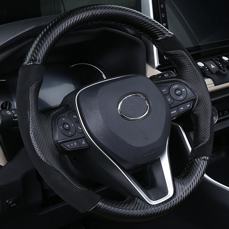 Подходящий чехол для руля абсолютно новый кожаный Rav4 сшитый вручную 2020|Чехлы на