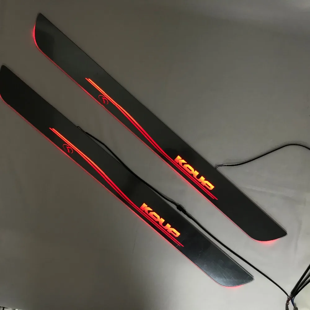 RQXR led движущиеся двери потертости для kia cerato koup динамический порог пластина плоская подкладка накладка струящийся/фиксированный свет, стиль