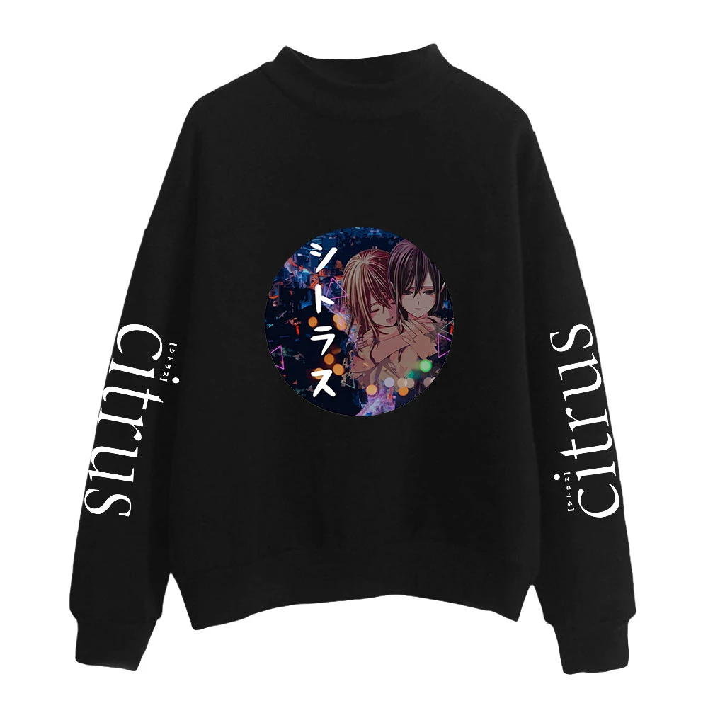 

Anime Citrus Turtleneck Sweaters Winter Black Pullovers Women/Men Casual female Tracksuit Loose Sweatshirt