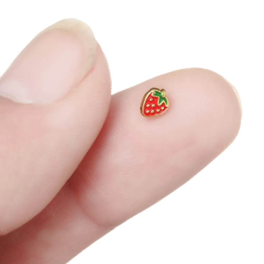 Мини-пряжки для кукол 5 мм 20 шт. металлические пряжки с клубничным узором