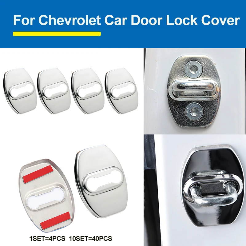 

1set 10sets Stainless Steel Car Door Lock Cover Decal Protective Sticker for Lanos Orlando Captiva Lacetti Aveo Niva Accessories