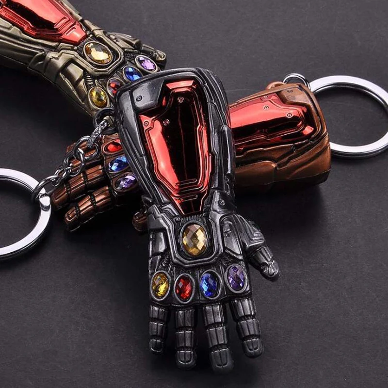 10 шт./лот Мстители 4 танос перчатки брелок фильм Marvel тема автомобиль брелок модные ювелирные изделия вечерние подарки для мужчин