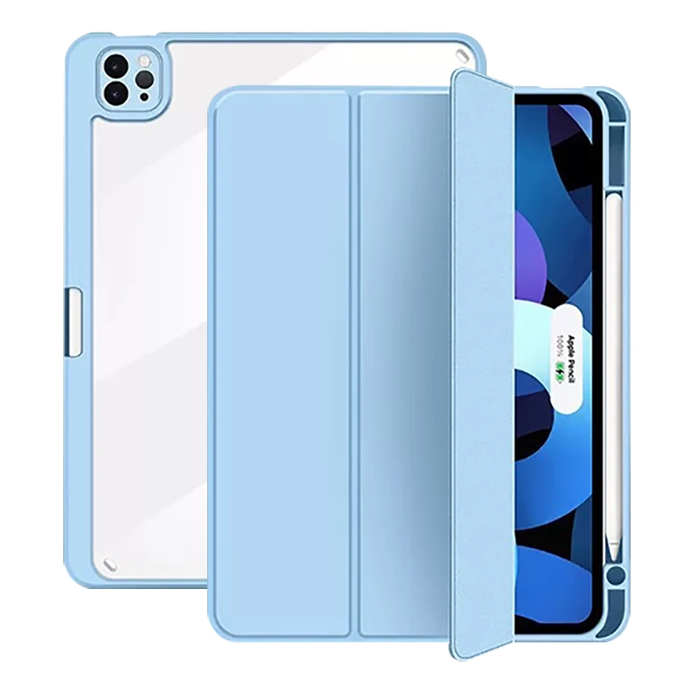 

Auto Sleep Auto Wake Protective Case For iPad Air 4 Transparent Folding Pencil Cases For iPad Pro 11 2020 Tablet Stand Case