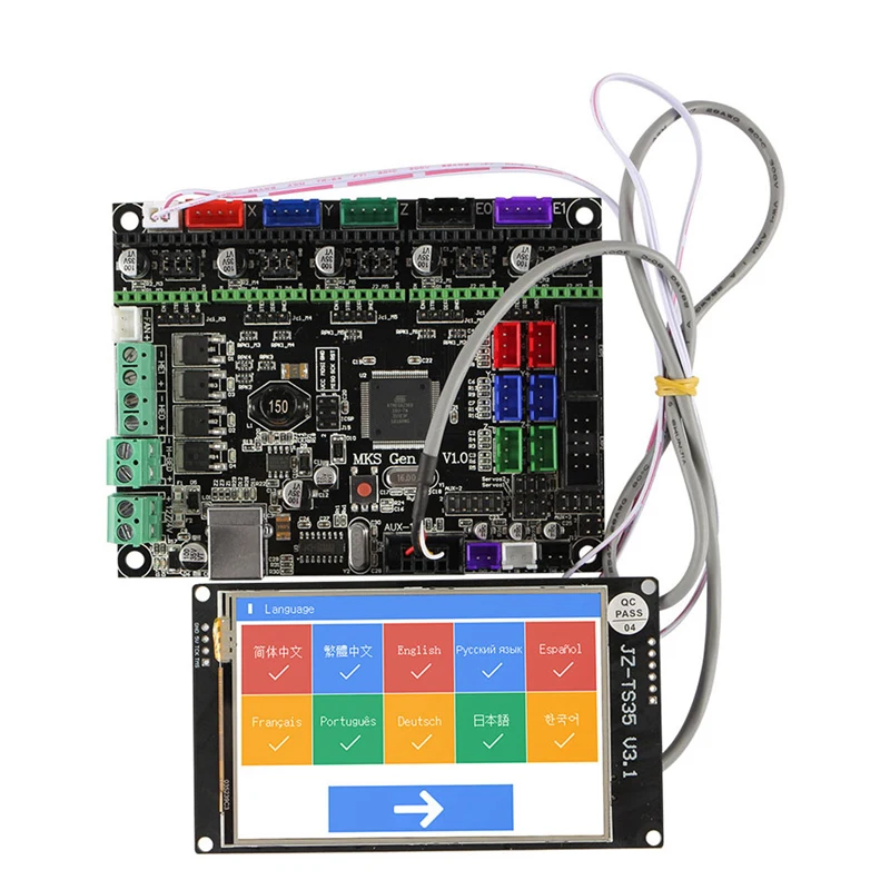 makerbase 3D Printer Accessories MKS GEN L V1.0 Motherboard + Smart 3.5 Inch WIFI Press Color Display Kit | Компьютеры и офис