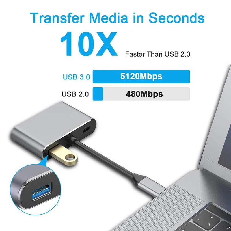 Baolyda USBC концентратор 4в1 USB C к HDMI 4K VGA 3 0 PD зарядка Thunderbolt адаптер для Mac/nintendo