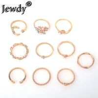 jewdy boho golden initials rings set simple style letter c crystal pearl finger jewelry for women anniversary new years gift