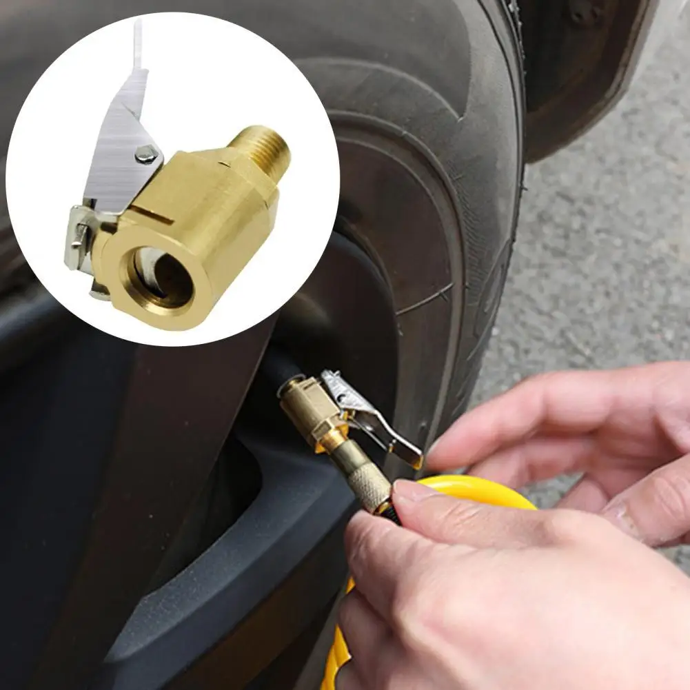 

Air Chuck Corrosion Resistant Labor-saving Brass Tire Gauge Chuck Supplies Tire Repair Tools Car Accessories