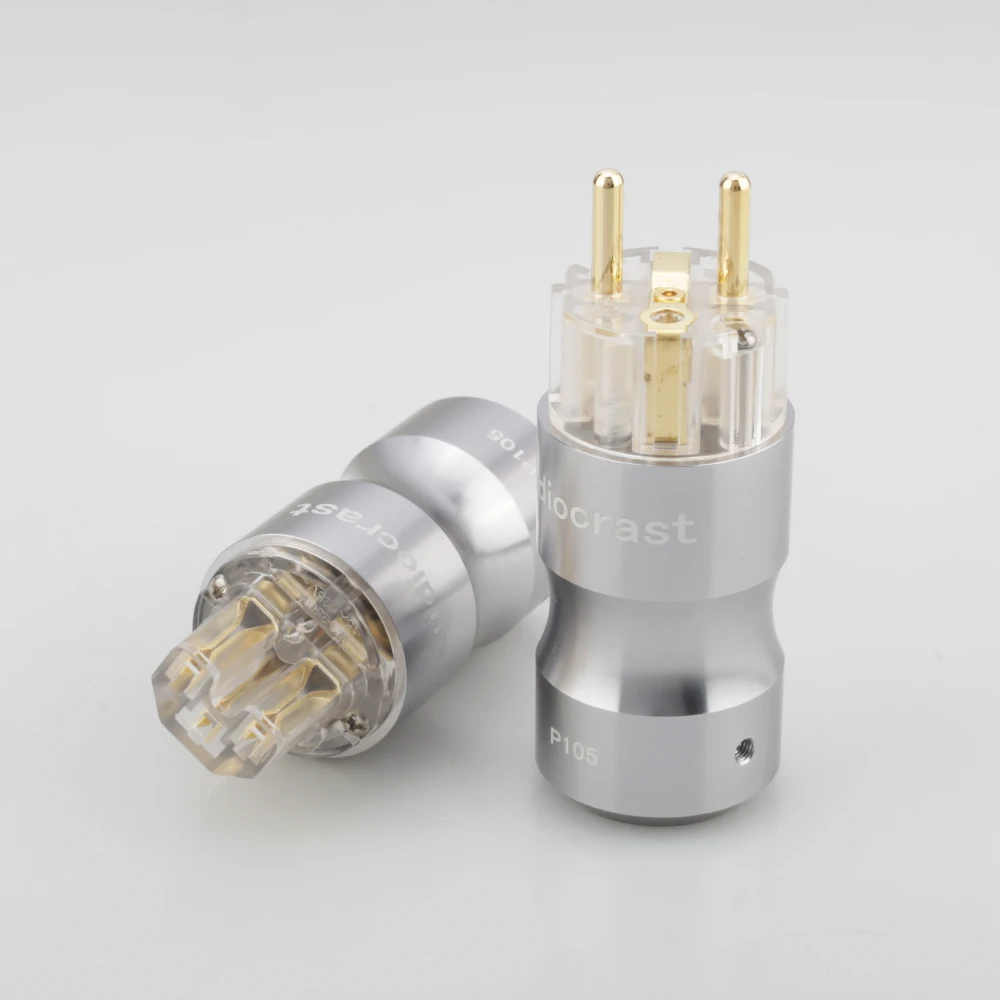 Audiocrast pair P105TG 24k позолоченный schuko разъем питания Schuko европейская вилка